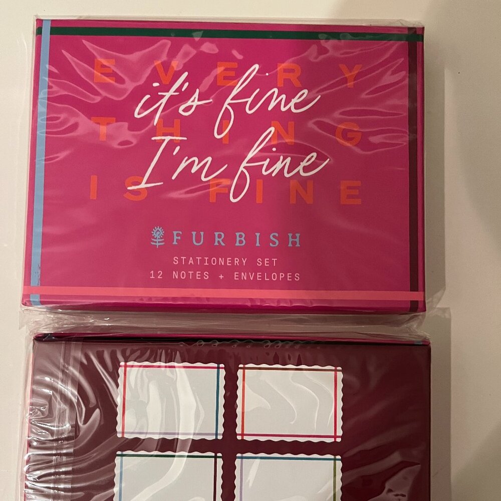 Funny Note Cards Two Box Set Blank Inside Bright Stationery (NEW) (TWO boxes!)